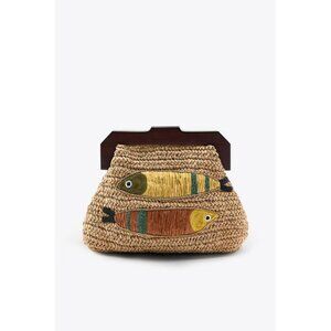 ZARA RAFFIA BAG WITH FISH EMBROIDERY